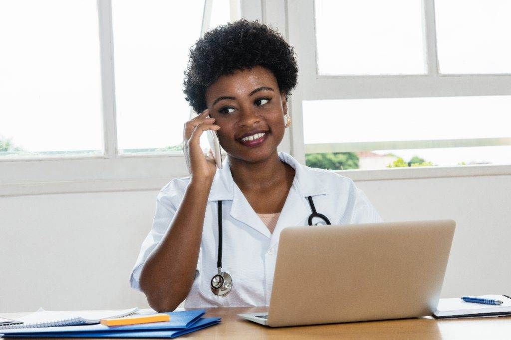 tcp healthcare receptionist receiving emergency call